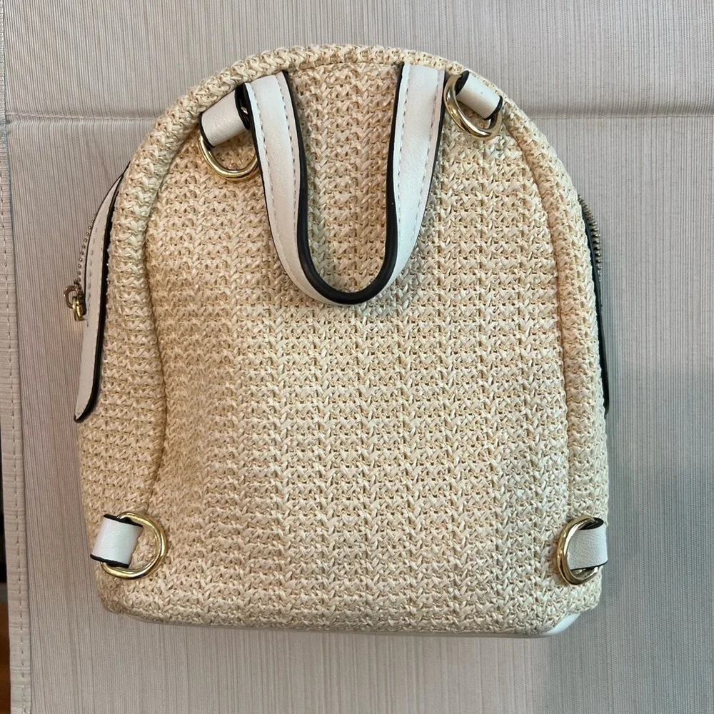 Raffia knit mini convertible backpack purse NWOT
